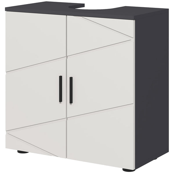 prezzo Mobile Sotto Lavabo Bagno per Piedistallo 60x30x60 cm in Legno Truciolare Grigio