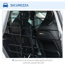Griglia Divisoria per Auto 89-150x76-124 cm in Acciaio Nero