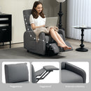 Poltrona Alzapersona Elettrica Reclinabile con Telecomando e Tasca in Tessuto Grigio Carbone   