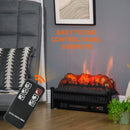 Camino Elettrico da Terra 58,5x22x32 cm 1800W Effetto Fiamma Nero