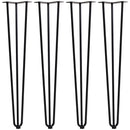 Set 4 Gambe per Tavolo 12x12x71 cm in Acciaio Preforato Nero