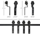 Binario per Porte Scorrevoli 200x0,6x4 cm con Kit di Accessori Nero