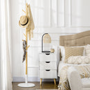 Appendiabiti da Terra 8 Ganci 37,8x175,6 cm in Bambù Legno e Metallo Legno/Bianco 