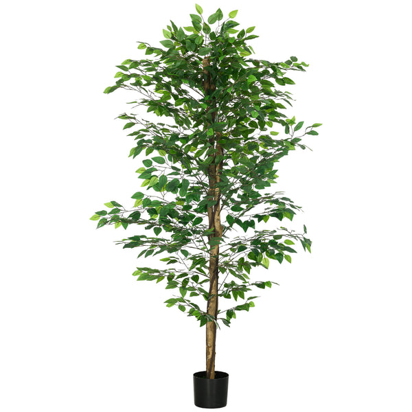 Pianta Artificiale di Ficus con Vaso per Interni ed Esterni 180 cm Verde online