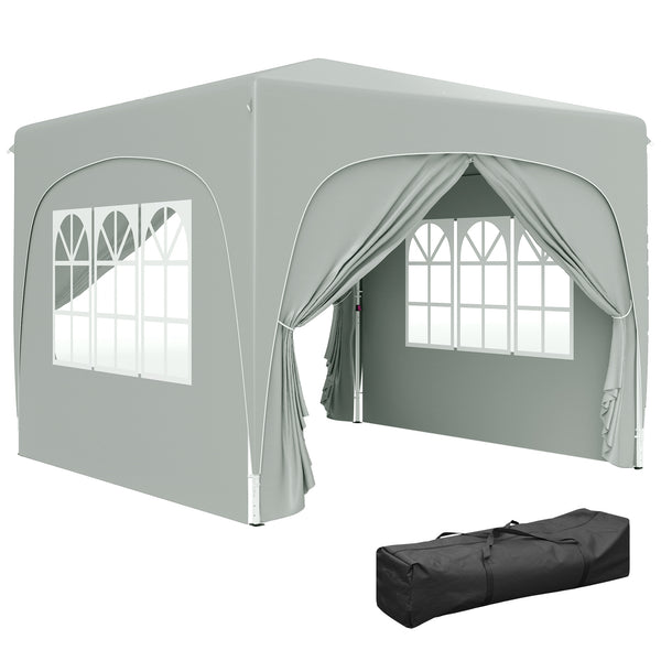 online Gazebo da Giardino Pop-Up 300x300x273 cm Pieghevole con Altezza Regolabile e Protezione UPF50+ Grigio Chiaro