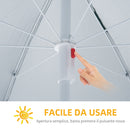 Ombrellone da Spiaggia con Tenda Integrata Ø220x220 cm in Metallo e Poliestere Blu   