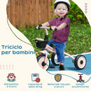 Triciclo per Bambini 70,5x50x58 cm con Seduta Regolabile e Campanello Rosa  