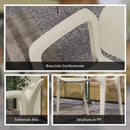 Set 4 Sedie da Giardino Design Moderno 60x56x75 cm Impilabili in PP Bianco 