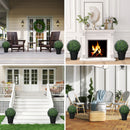 Set di 2 Piante Artificiali a Sfera Ø42 cm con Fiori di Lavanda per Casa e Giardino Verde e Viola   