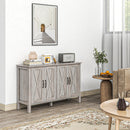 Credenza Stile Rustico Mobile Basso Multiuso 4 Ante 120x37x75 cm Grigio  