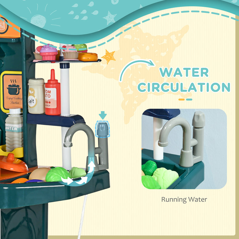 Cucina Giocattolo per Bambini 55x23x74,5 cm 77 Pezzi Verde e Arancione