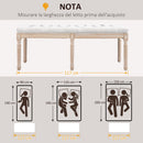 Panca Fondo Letto Imbottita Stile Vintage 117x40x48 cm in Tessuto e Gambe in Legno Crema  