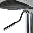 Set 2 Sgabelli da Cucina da Bar Girevoli con Altezza Regolabile in Tessuto Grigio   