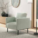 Poltrona 79x76x65 cm in Tessuto Effetto Lino Traspirante Grigio