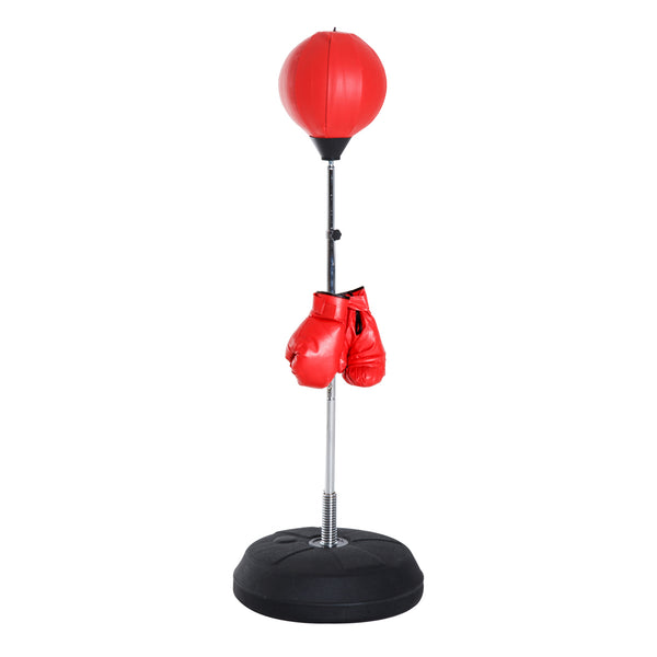 Punching Ball da Terra Altezza Regolabile Base Riempibile Ø43x126-144 cm Guantoni Inclusi Rosso acquista