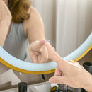 Consolle Trucco Specchio Illuminato a LED e Sgabello Bianco   