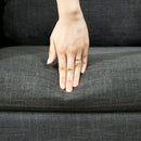 Poltroncina Moderna 73x73x80 cm in Tessuto Effetto Lino Grigio