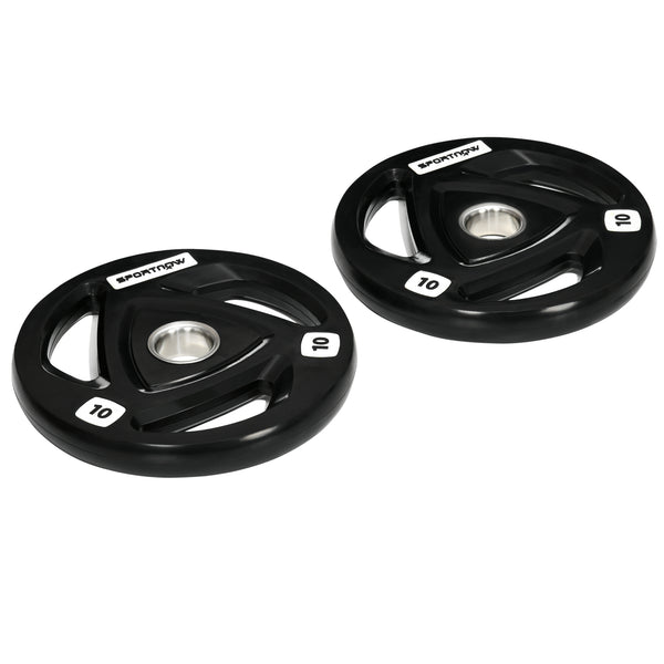 Set di 2 Dischi Pesi da 10 kg per Bilanciere Ø32x4 cm in Acciaio con Rivestimento in Gomma Nero online