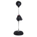 Punching Ball Sacco Boxe da Terra Altezza Regolabile 126-144 cm con Guantoni Nero