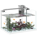 Acquario in Vetro con Luci LED da 20L 38x26x27 cm Filtro e Pompa d'Acqua Bianco   