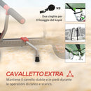 Carrello per Kayak e SUP Max 100 kg Larghezza Regolabile e Ruote Ø25 cm in Alluminio Nero