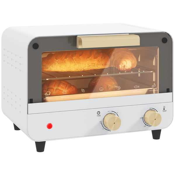 Forno Elettrico 12L Timer e Temperatura Regolabile 31,5x27,7x22,7 cm Bianco e Oro sconto