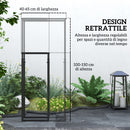 Portalegna per Camino da Interno ed Esterno Regolabile 40-65x25x100-150 cm in Metallo Nero 