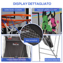 Canestri Basket con Tabellone LED 205x110x205 cm 4 Palloni e 8 Modalità di Gioco Bianco e Nero   