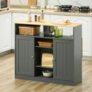 Isola da Cucina con Piano a Ribalta 110x66x97 cm in MDF e Legno Grigio