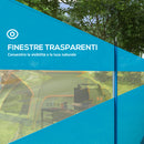 Paravento da Campeggio 725x140 cm Pieghevole Frangivista Azzurro   