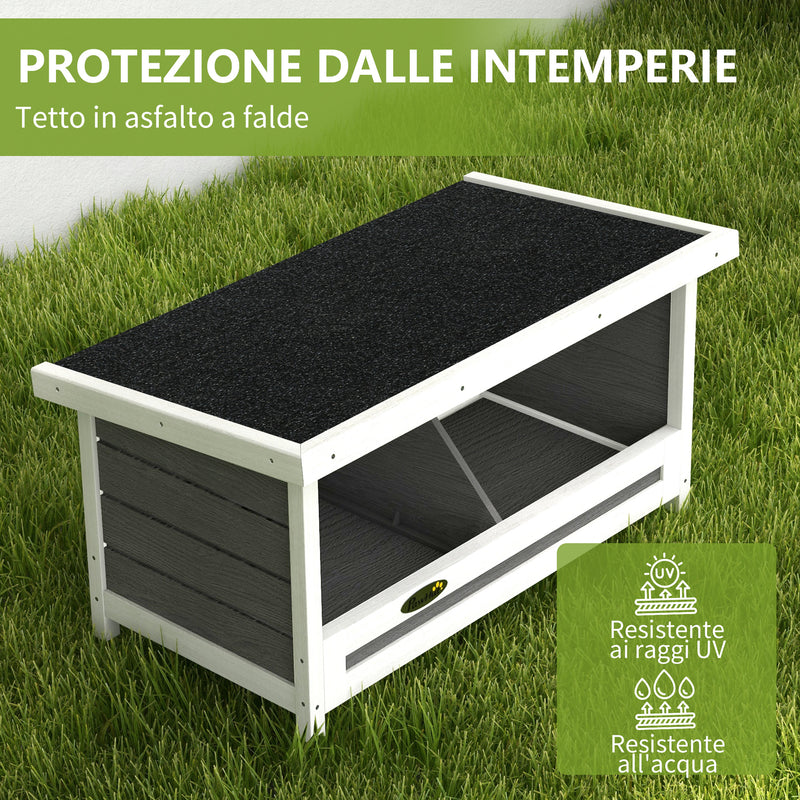 Nido per Galline 2 Aree con Base Rialzata e Tetto 66x37x34 cm in Legno e Bitume   