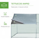 Pollaio Gabbia per Galline 300x400x195 cm in Metallo con Copertura in Tessuto Oxford Argento