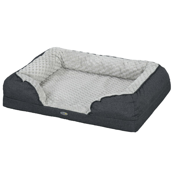 Cuccia Imbottita per Cani Taglia Media con Cuscino Rimovibile Lavabile 90x69x21cm Grigio Carbone sconto