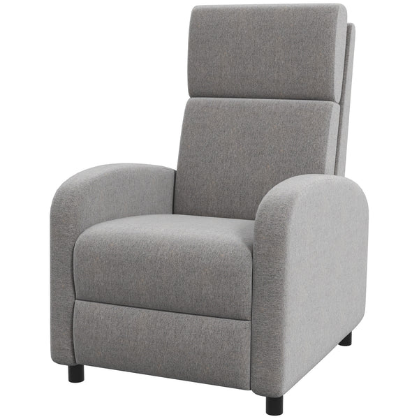 Fauteuil Relax 64x86x102 cm inclinable manuellement en tissu effet lin gris acquista