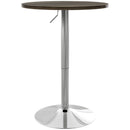 Tavolo Alto da Bar con Altezza Regolabile Piano Girevole e Base Ø60x69-91 cm in Acciaio Marrone