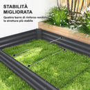 Letto per Orto Rialzato a Fondo Aperto 240x120x30 cm da 835L in Acciaio Grigio Scuro  