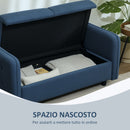 Divano 2 Posti con Cuscini Sfoderabili e Molle a S 136x75x84 cm in Velluto Blu  