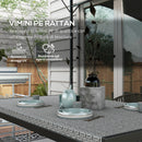 Tavolo da Giardino per 4 Persone con Struttura in Metallo 120x70x72 cm in Rattan PE Grigio
