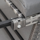 Divano da Giardino 2 Posti con Imbottitura e Braccioli Ribaltabili 129x63x67 cm in Rattan Grigio