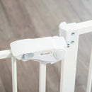 Cancelletto di Sicurezza per Cani con Porta Piccola Montaggio a Pressione Chiusura Automatica 74-80x91,4 cm Bianco