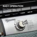 Piastra di Cottura a Gas GPL 48,5x46x21 cm da Tavolo con 2 Bruciatori da 6kW Nero