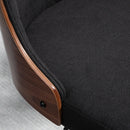 Set 2 Sgabelli da Bar 47,5x50x93,5-116 cm Seduta  in Lino Poliestere Nero e Noce