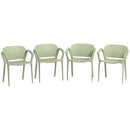 Set 4 Sedie da Giardino 60x56x75 cm dal Design Moderno Impilabili Verde  