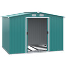 Casetta Box da Giardino 260x206x179 cm in Acciaio Verde