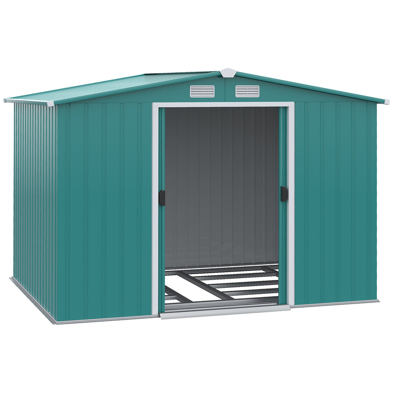 Casetta Box da Giardino 260x206x179 cm in Acciaio Verde