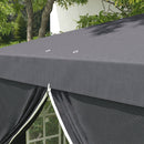 Gazebo Pieghevole 3x3m in Metallo Grigio