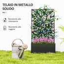 Fioriera Rettangolare con Traliccio Decorativo per Piante Rampicanti 61x23x113 cm da Terra e Parete Nero   