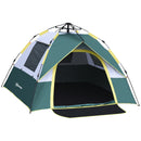 Tenda da Campeggio Automatica per 2 Persone con Tasche Interne e Tappetino 205x195x135 cm  Verde
