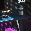 Scrivania Gaming 120x60x75 cm con Luci LED RGB Gambe a K in Legno e Acciaio Nero 