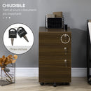 Cassettiera Schedario Portadocumenti 3 Cassetti 40x50x68,5 cm per Ufficio in MDF con Ruote Marrone